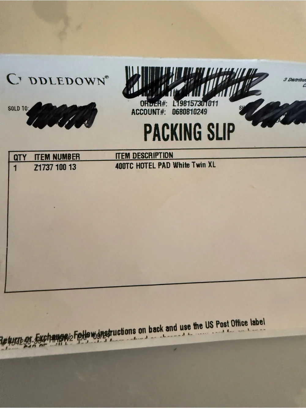 Cuddledown Twin XL Hotel Mattress Pad | NWT | College Dorm